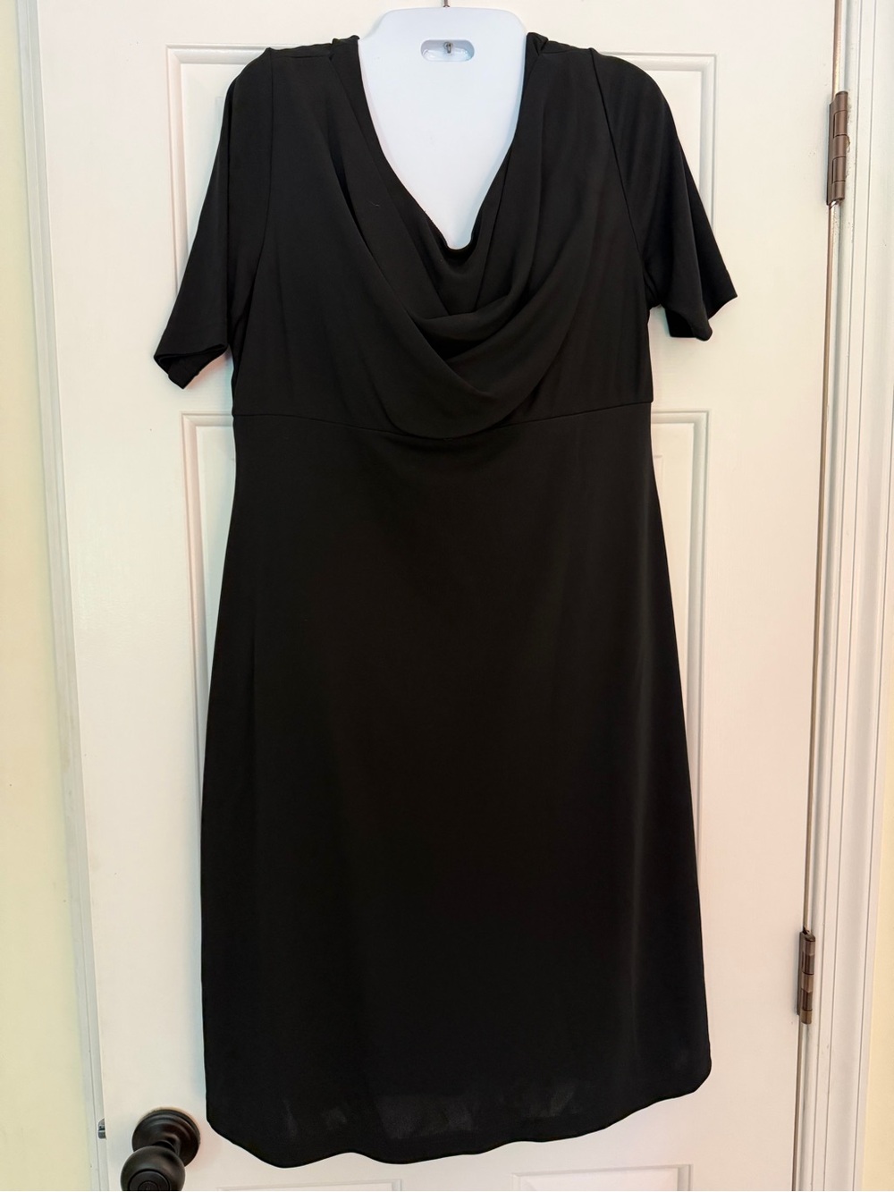 LIZ CLAIBORNE Black Cowl Neck A-Line Dress Size L